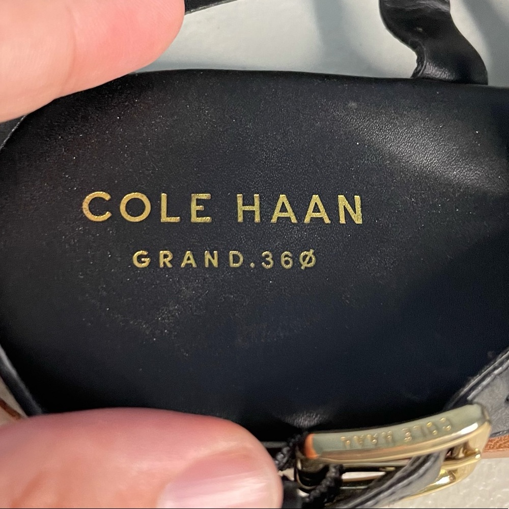 Cole Haan Black Fiona Grand 360 Leather Strappy Sandals - Picture 6 of 7